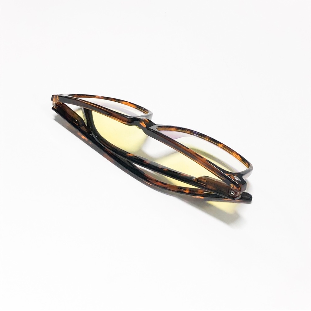 Rectangular Tortoiseshell Blue Light Glasses - Picture 3 of 5